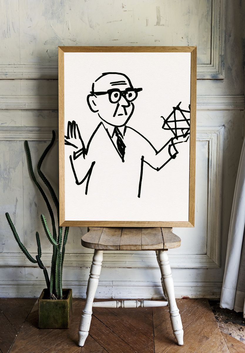Abstract Line Portrait Poster. room preview