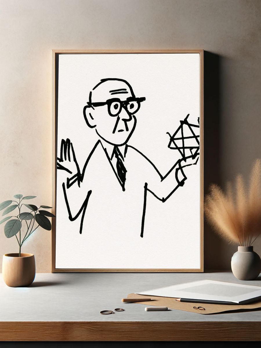 Abstract Line Portrait Poster. — room view 2