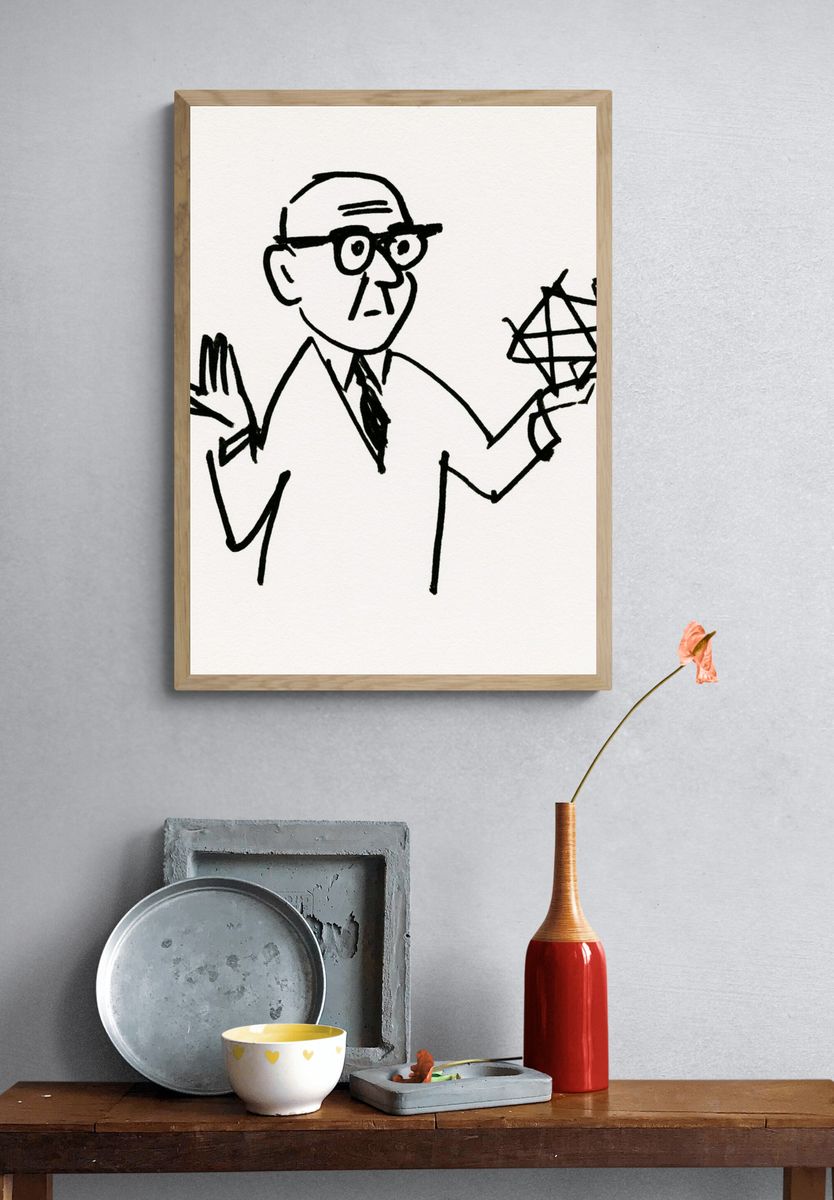 Abstract Line Portrait Poster. — room view 3