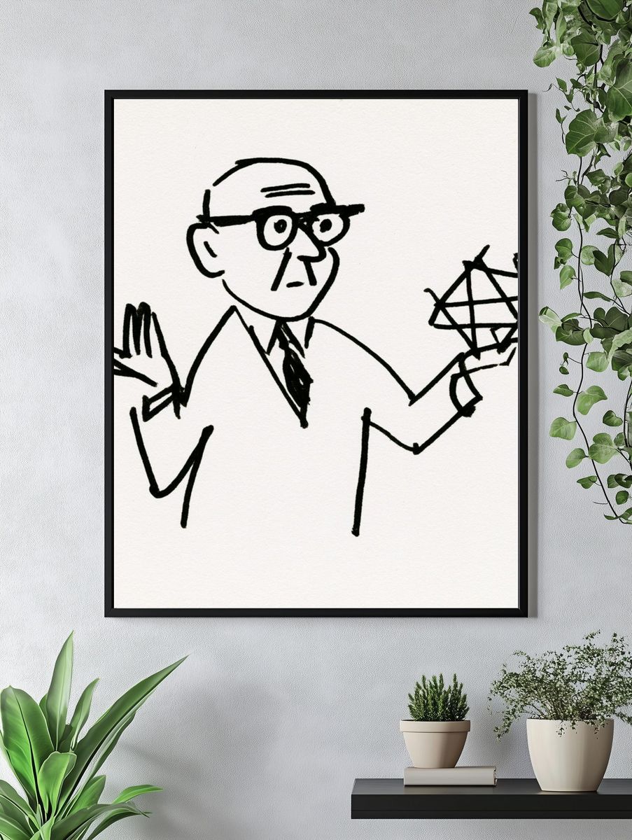Abstract Line Portrait Poster. — room view 4