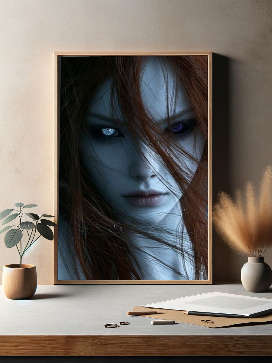 Mystic Blue Portrait Poster. — room view 2