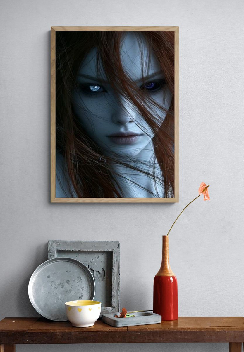 Mystic Blue Portrait Poster. — room view 3