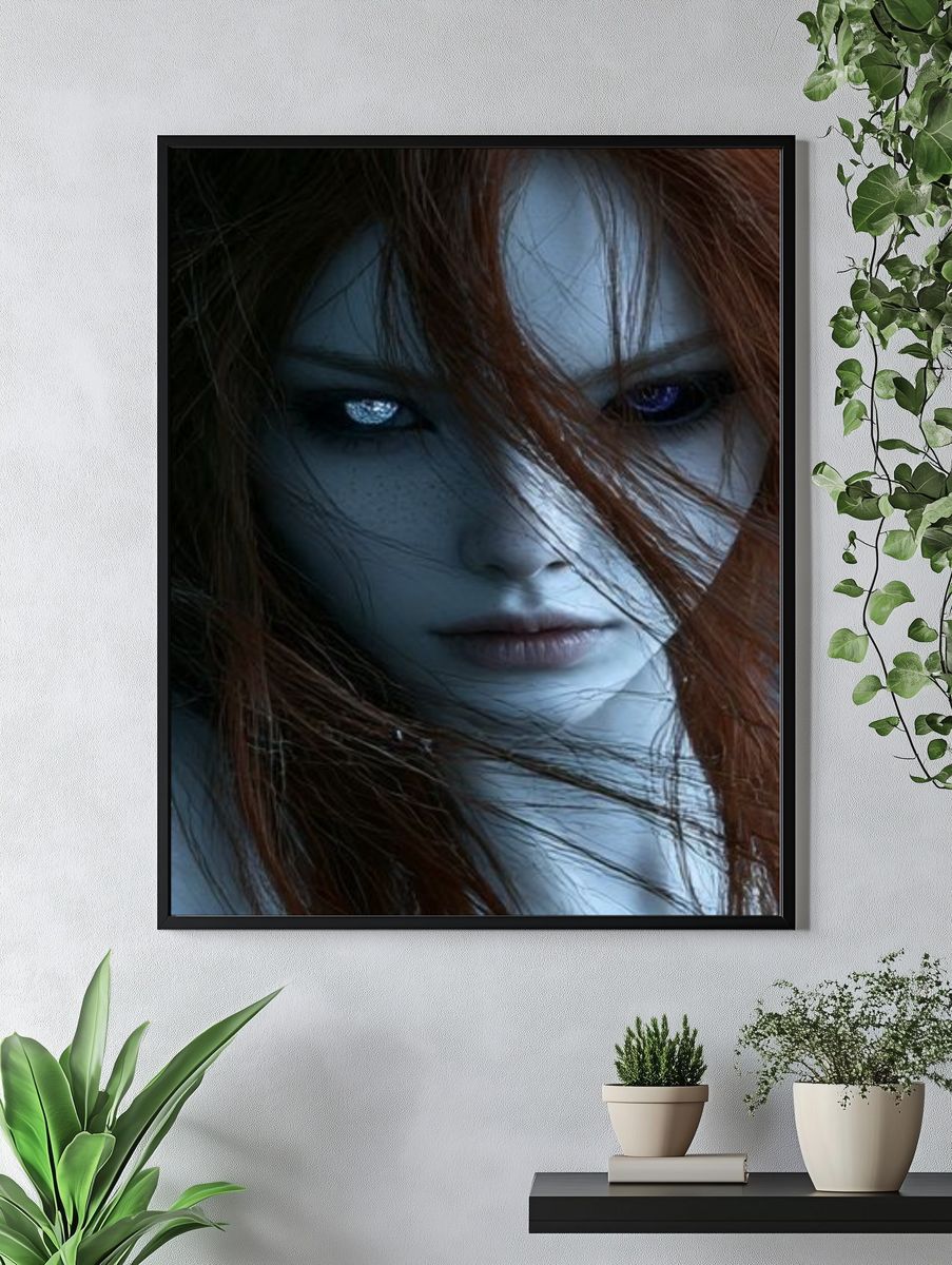 Mystic Blue Portrait Poster. — room view 4