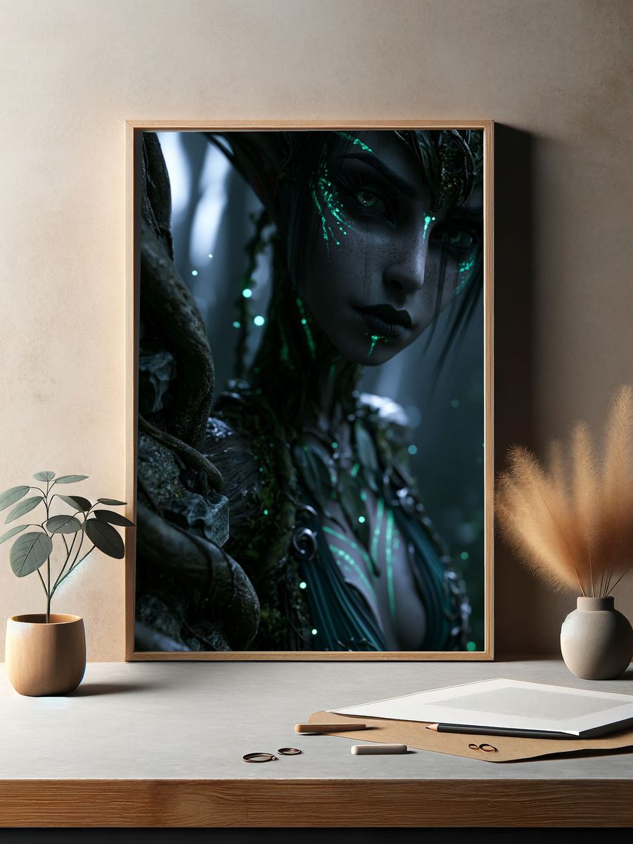 Forest Spirit Portrait Print. — room view 2