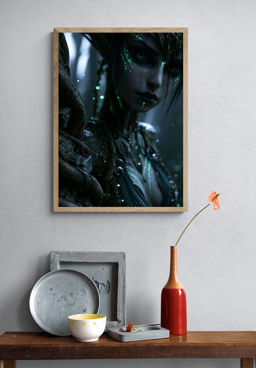 Forest Spirit Portrait Print. — room view 3