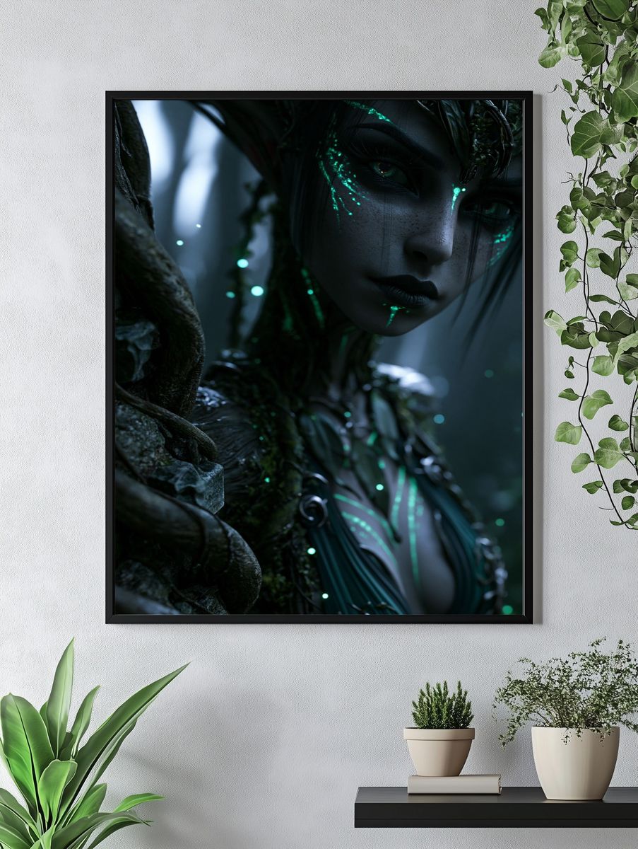 Forest Spirit Portrait Print. — room view 4