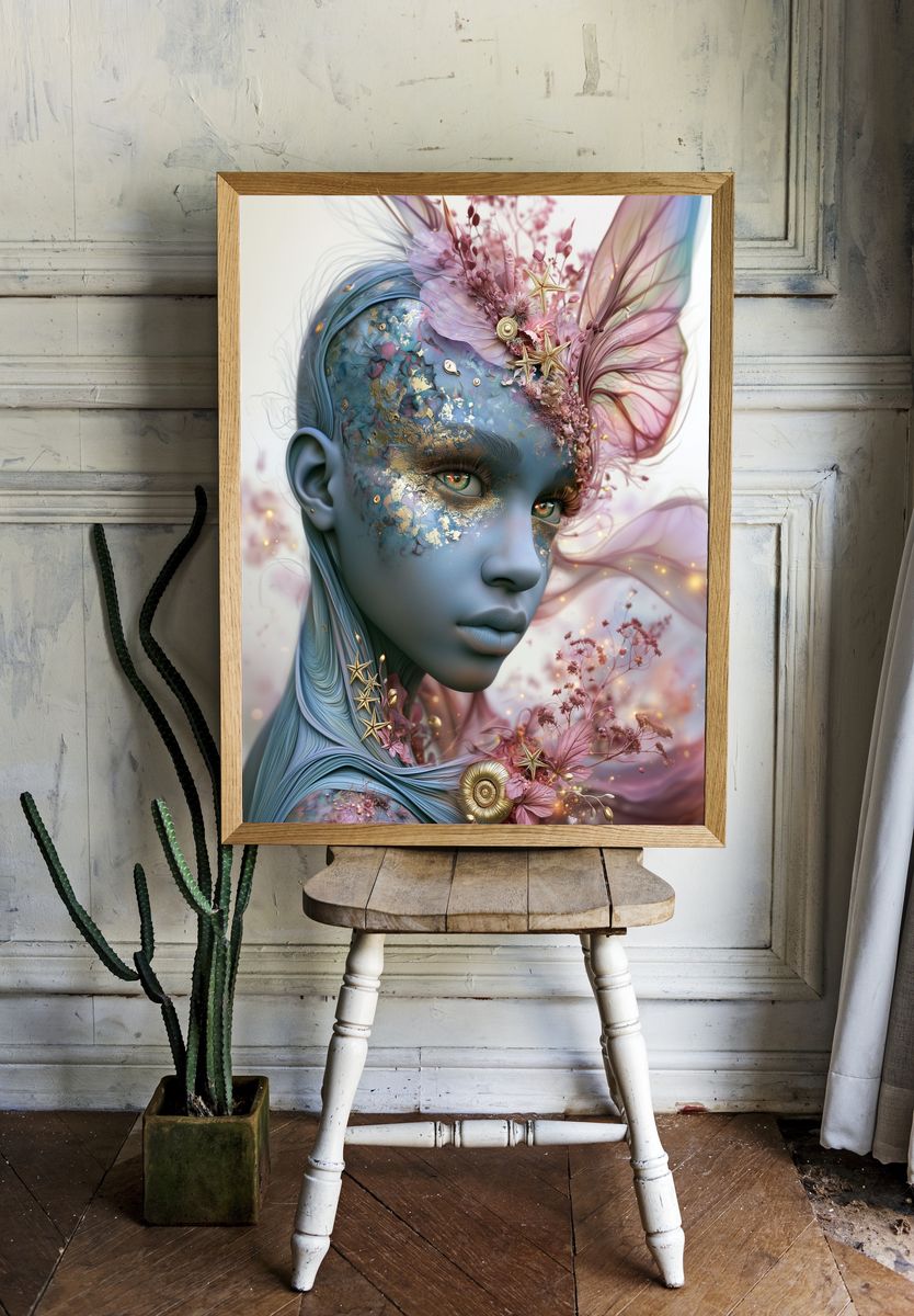 Dreamlike Floral Portrait Print. — room view 1