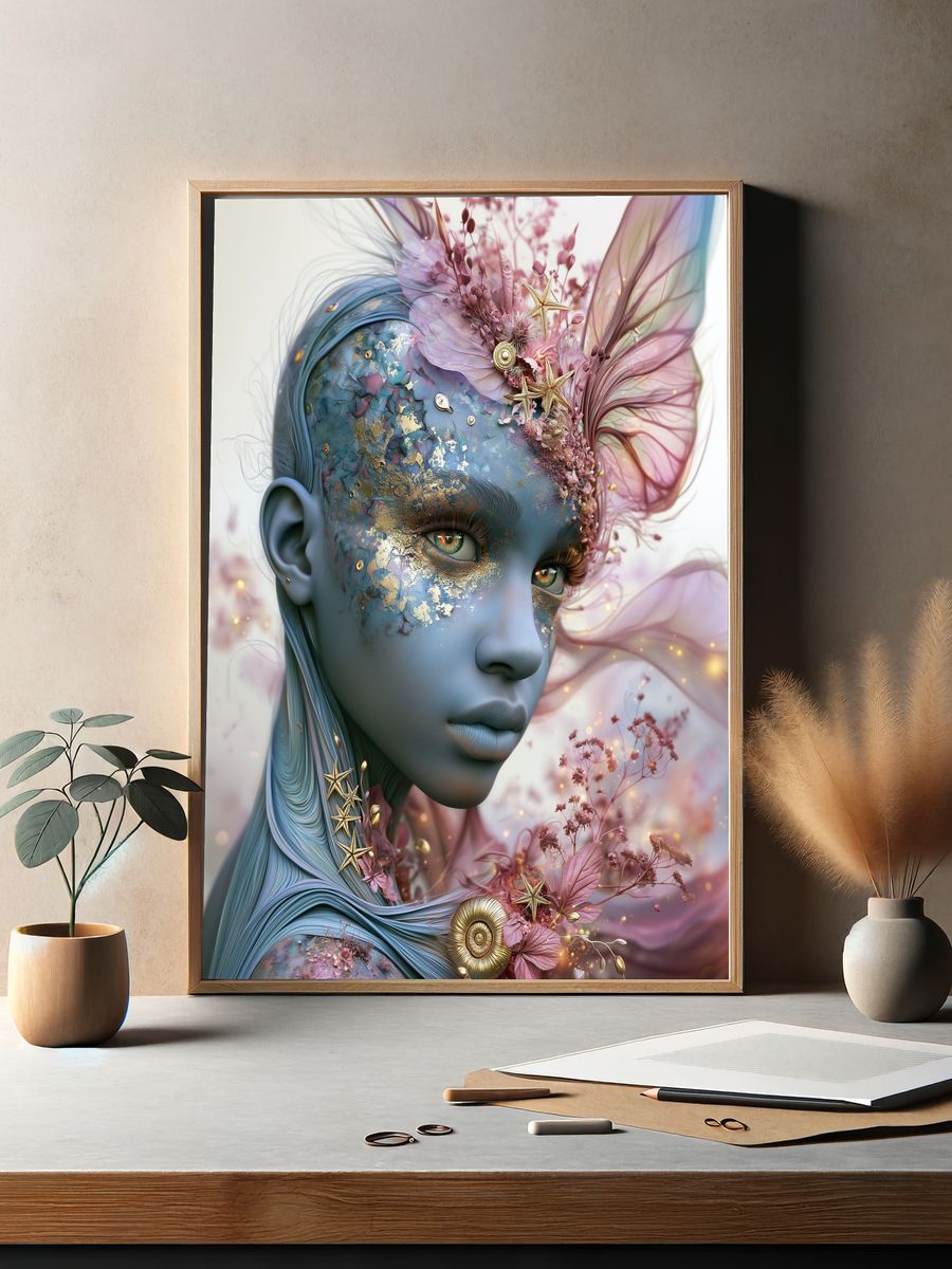 Dreamlike Floral Portrait Print. — room view 2