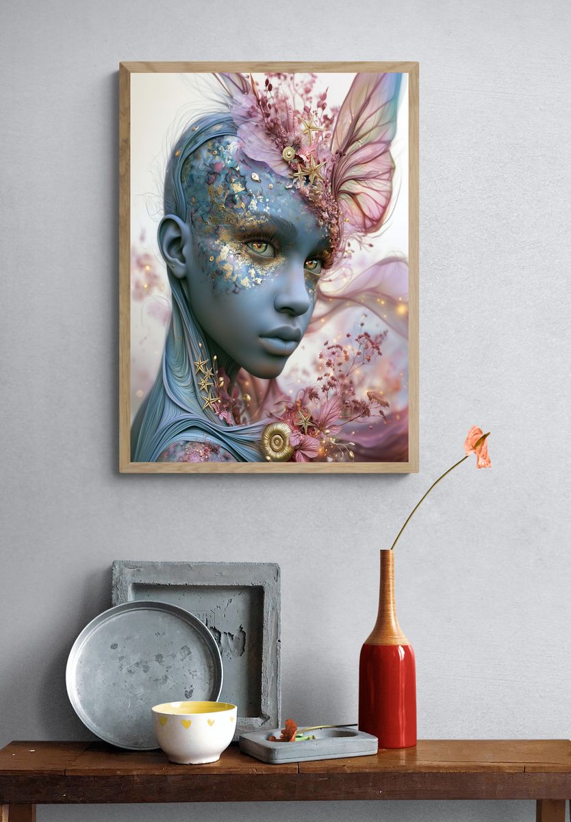 Dreamlike Floral Portrait Print. — room view 3