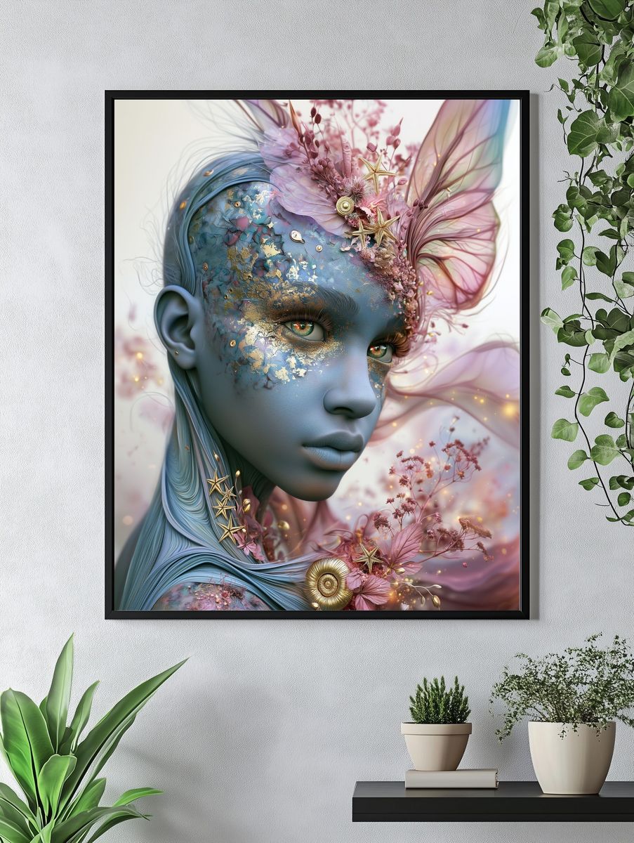 Dreamlike Floral Portrait Print. — room view 4