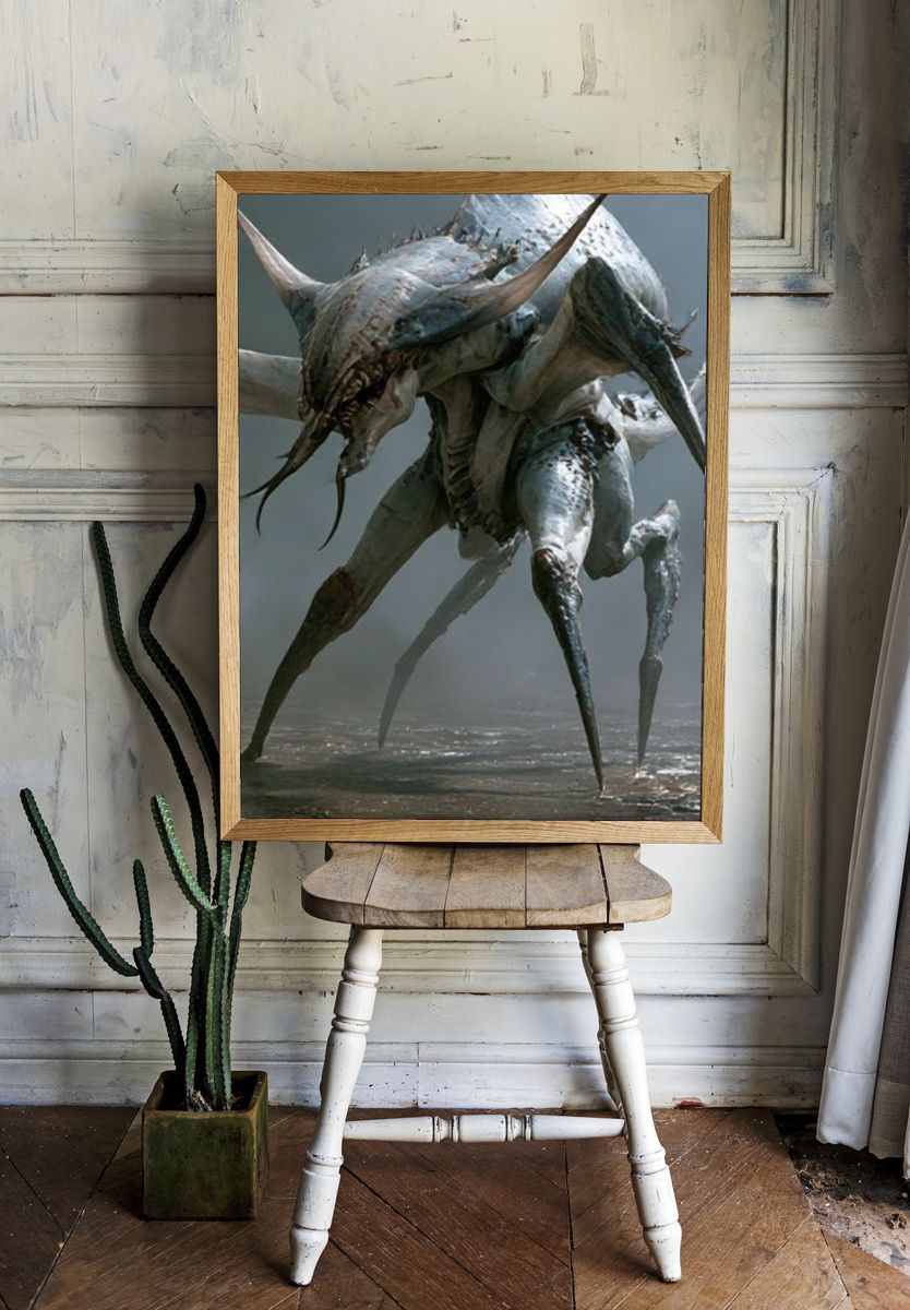 Alien Creature Digital Art Poster. room preview