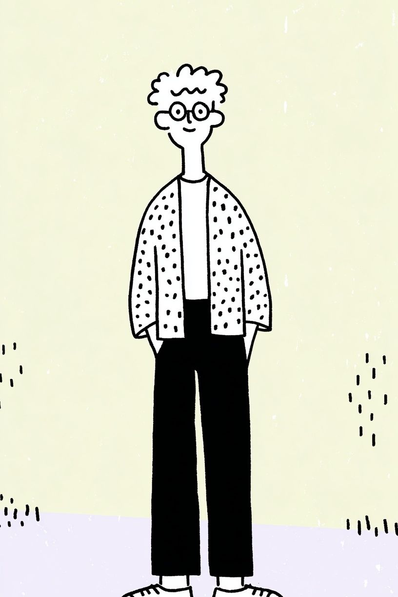 Casual Cartoon Figure Illustration Poster. poster — illustration art