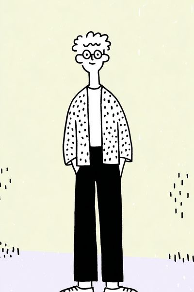 Casual Cartoon Figure Illustration Poster.