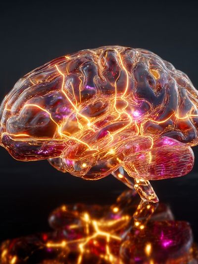 Glowing Neural Brain Digital Art Poster. poster print