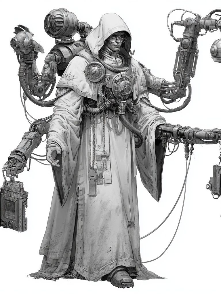 Cyberpunk Hooded Figure Illustration Poster. poster detail