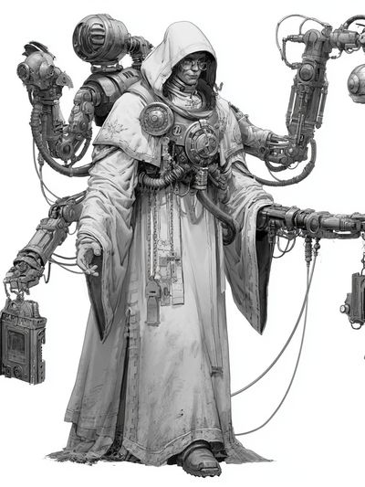 Cyberpunk Hooded Figure Illustration Poster. poster