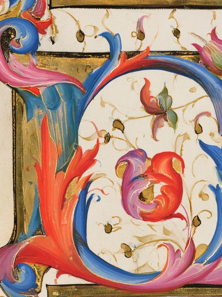 Ornate Floral Monogram Poster. poster detail