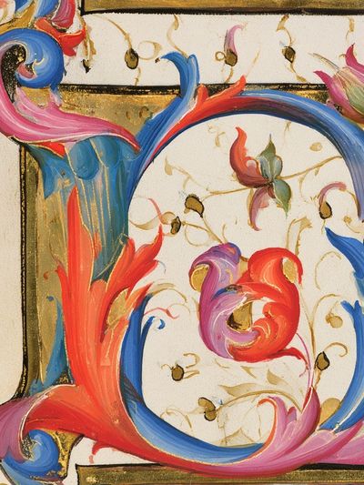 Ornate Floral Monogram Poster. poster