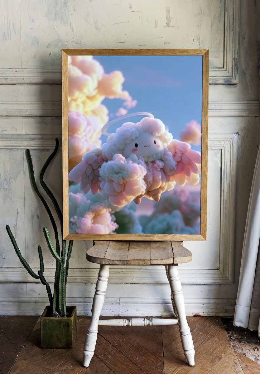 Cloud Angel Digital Art Print. — room view 1