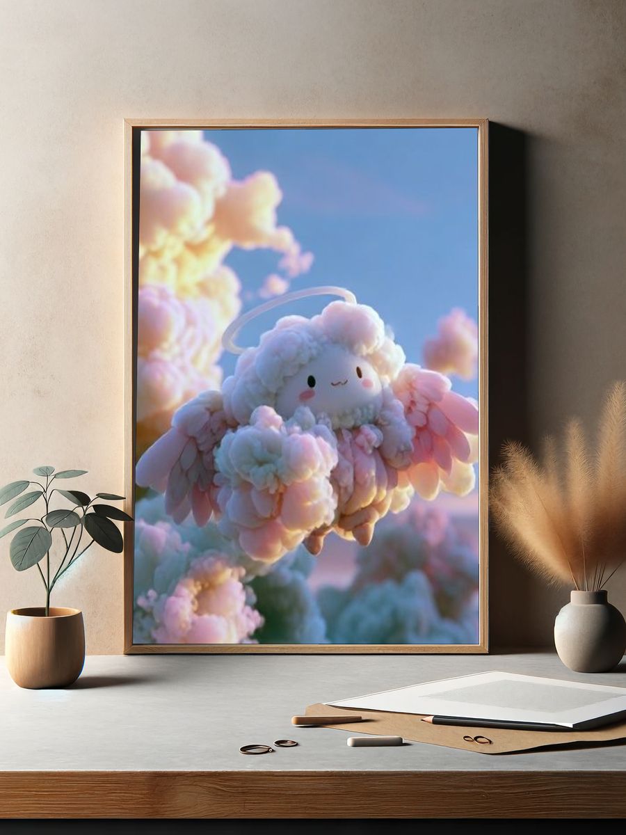 Cloud Angel Digital Art Print. — room view 2