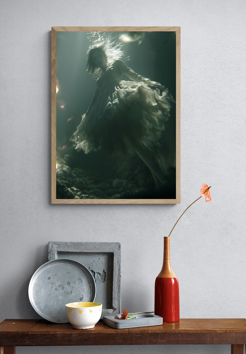 Dreamlike Underwater Figure Print. — room view 3