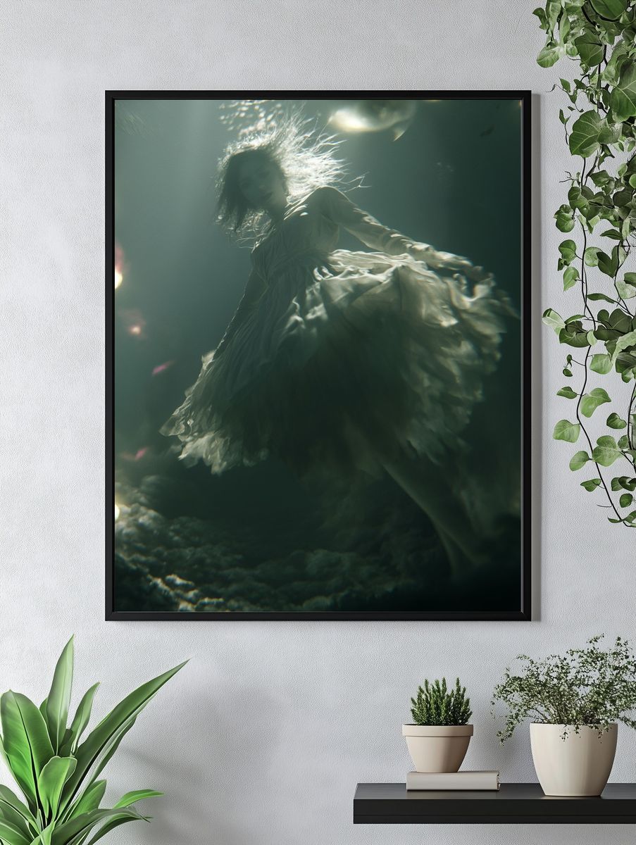 Dreamlike Underwater Figure Print. — room view 4