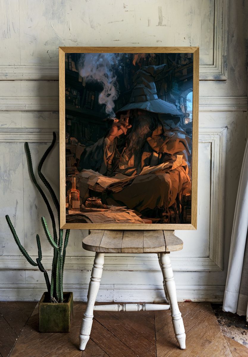 Wizard Study Digital Art Print. room preview