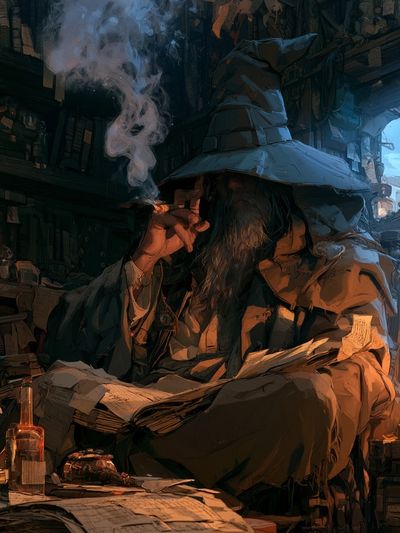 Wizard Study Digital Art Print. poster
