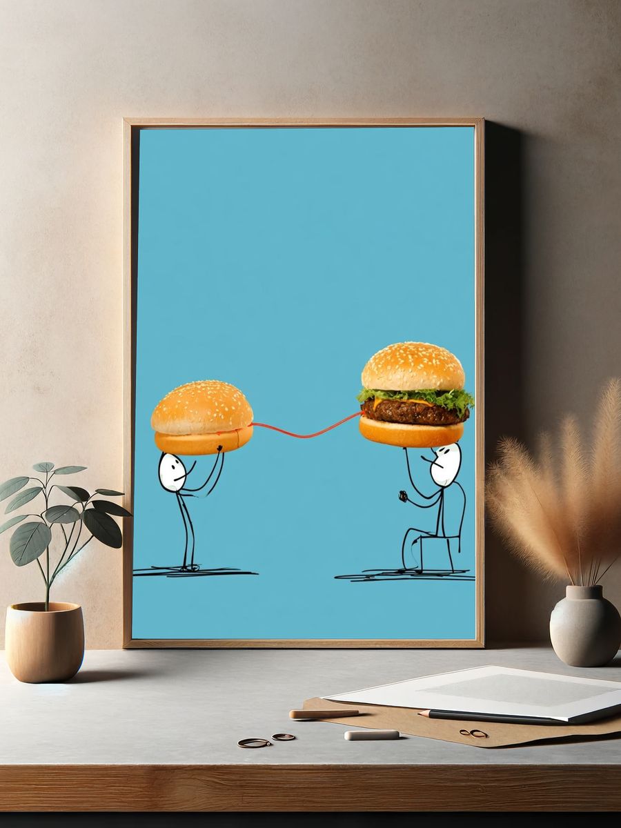 Burger Connection Typography Poster. — room view 2