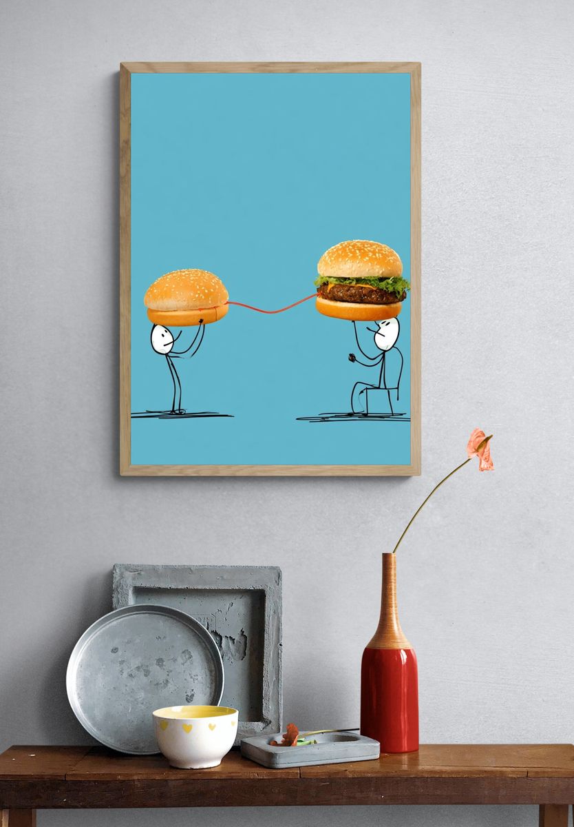Burger Connection Typography Poster. — room view 3