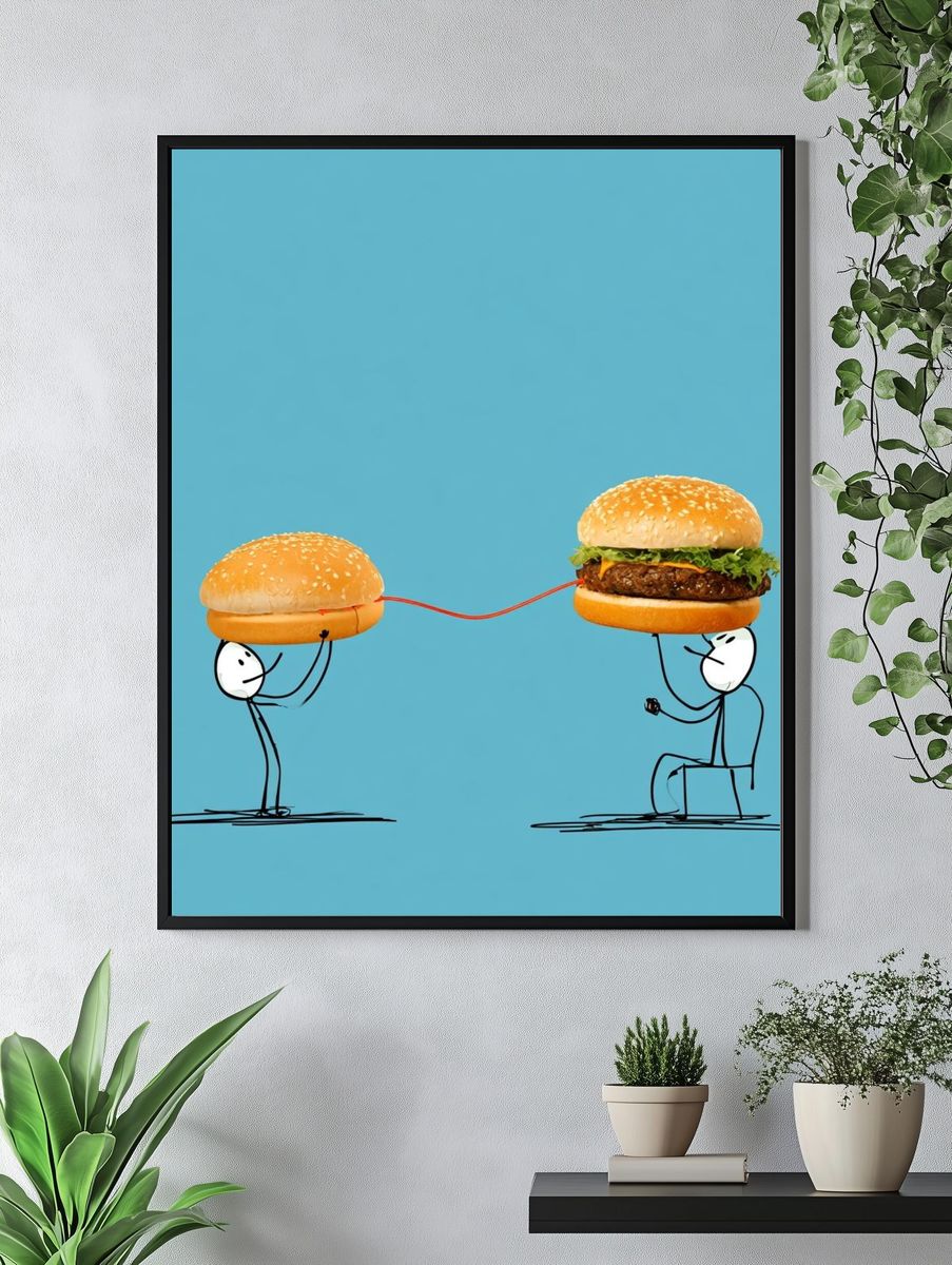 Burger Connection Typography Poster. — room view 4