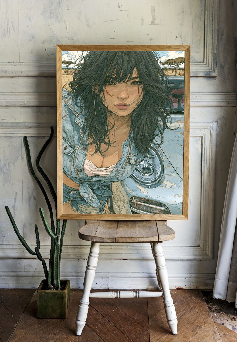 Safari Portrait Illustration Poster. — room view 1