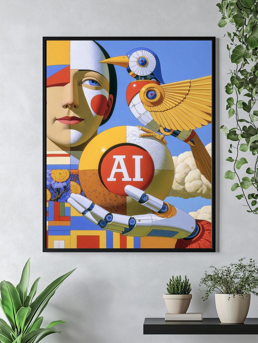 AI Surrealist Illustration Poster. — room view 4