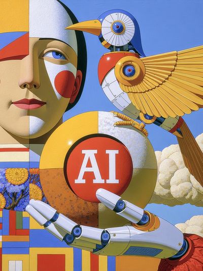 AI Surrealist Illustration Poster.