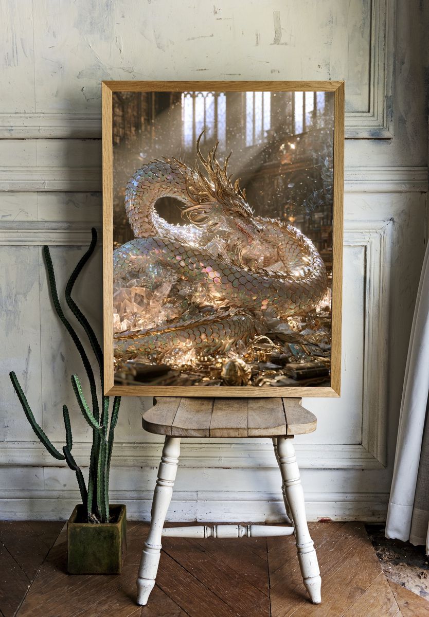 Crystal Dragon Fantasy Print. room preview