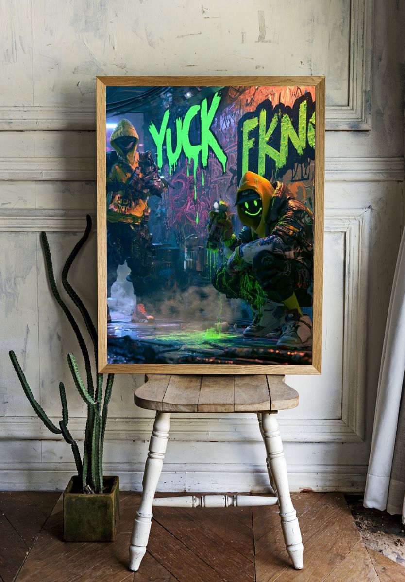 Neon Graffiti Streetwear Poster. room preview