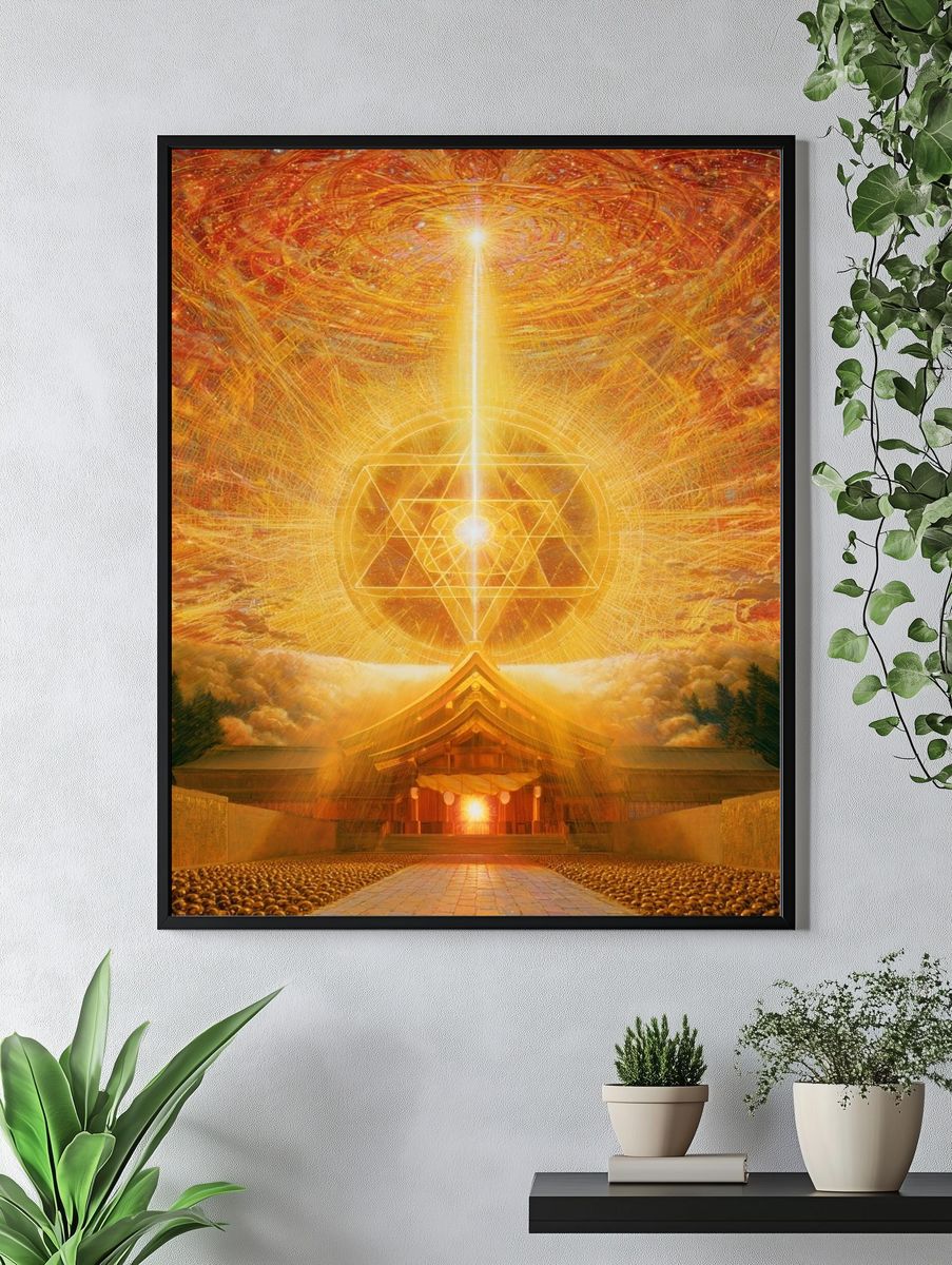 Golden Sacred Temple Light Print. — room view 4