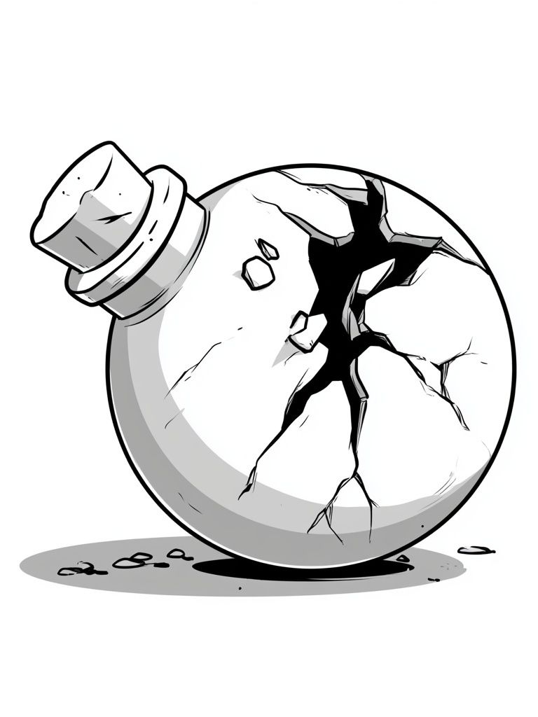 Cracked Bomb Illustration Poster. poster — illustration art