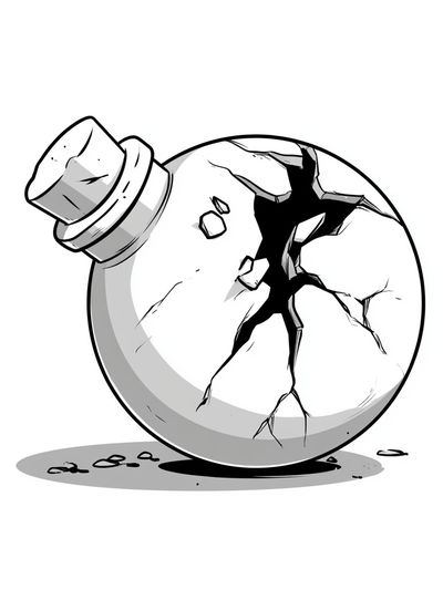 Cracked Bomb Illustration Poster.