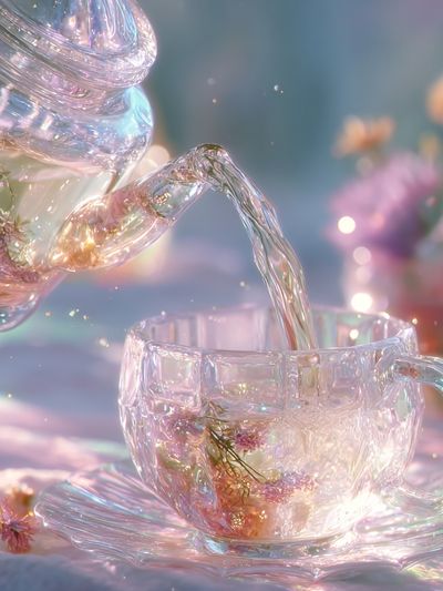 Pastel Glass Teacup Still Life Print. poster print
