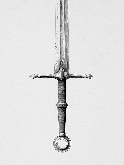 Medieval Sword Ink Poster. poster