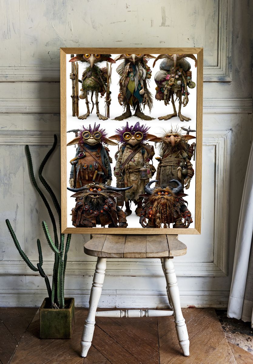 Goblin Tribe Fantasy Illustration Poster. room preview