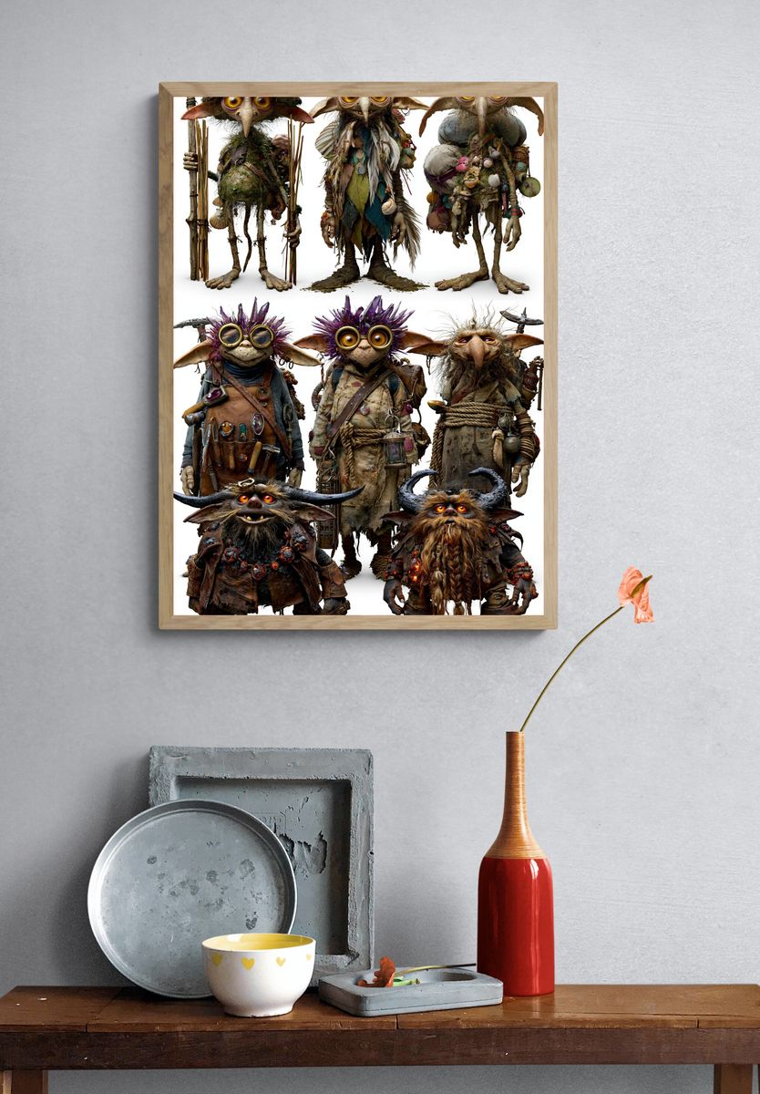 Goblin Tribe Fantasy Illustration Poster. — room view 3