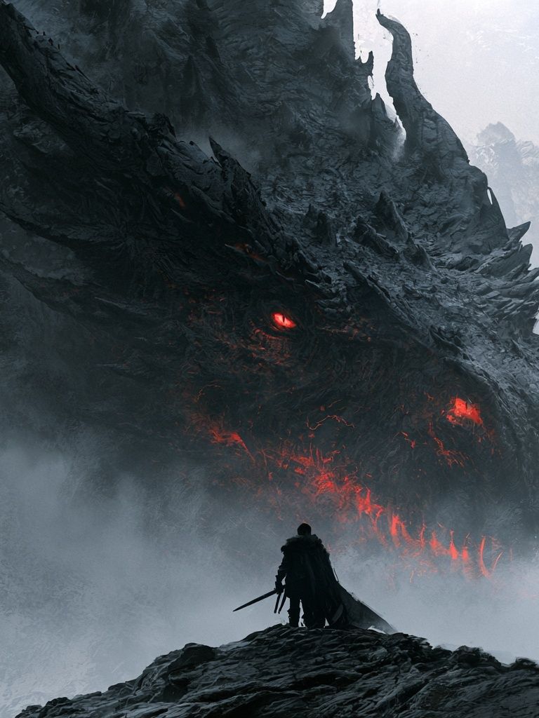 Dragon Encounter Fantasy Poster. poster — illustration art