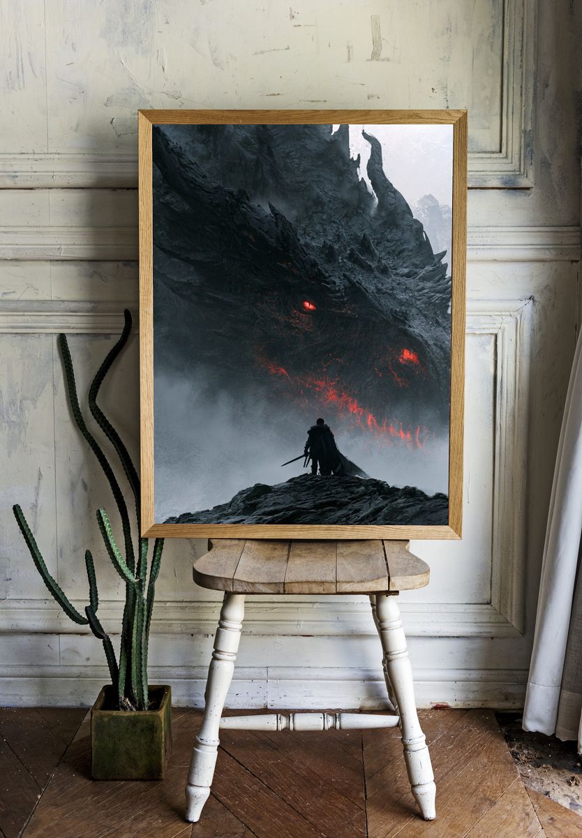 Dragon Encounter Fantasy Poster. room preview