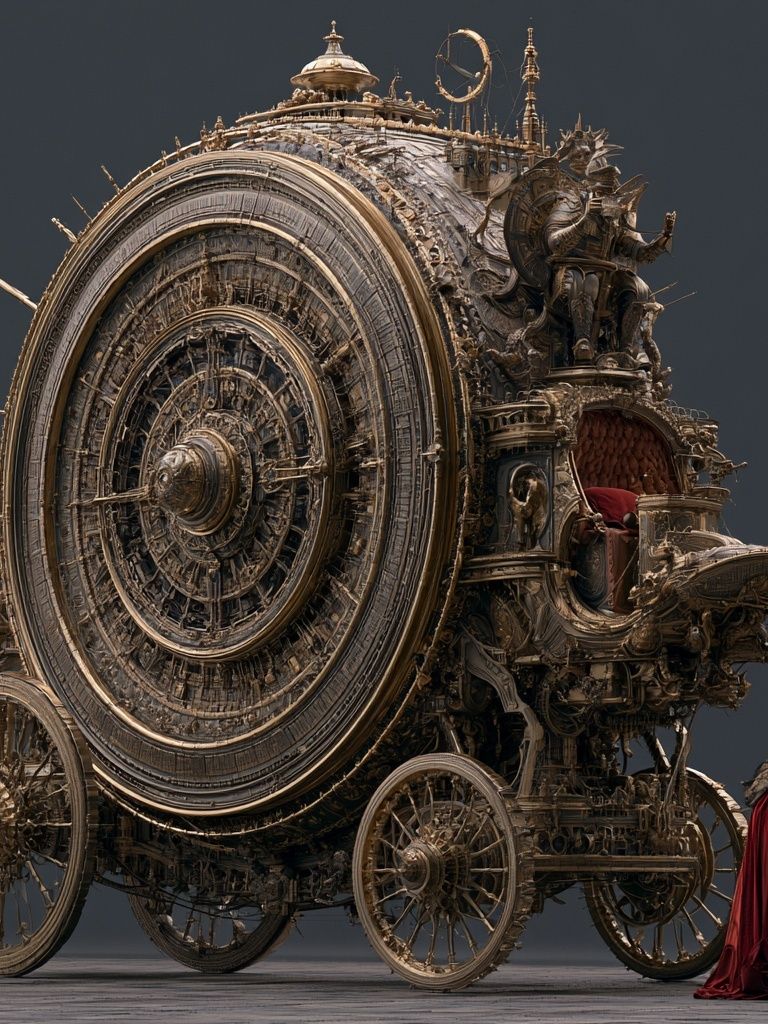 Steampunk Orbital Machine Print. poster — illustration art