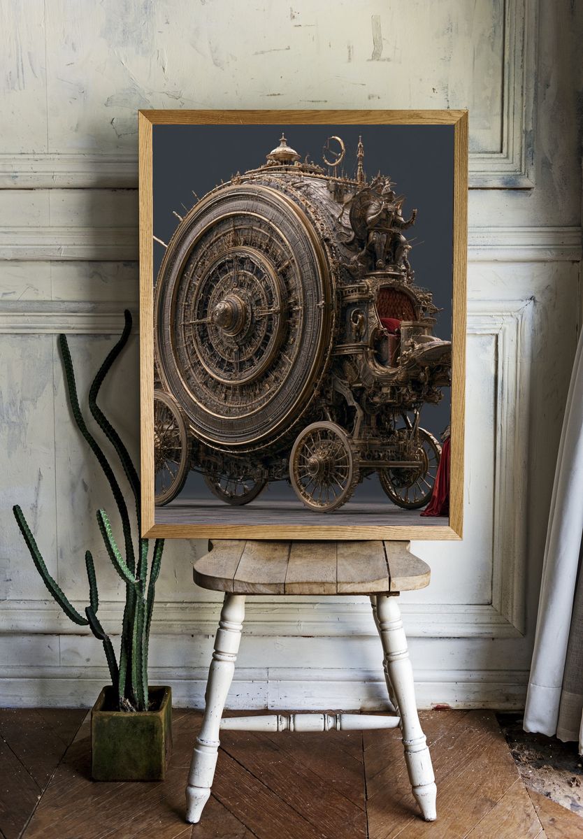 Steampunk Orbital Machine Print. — room view 1