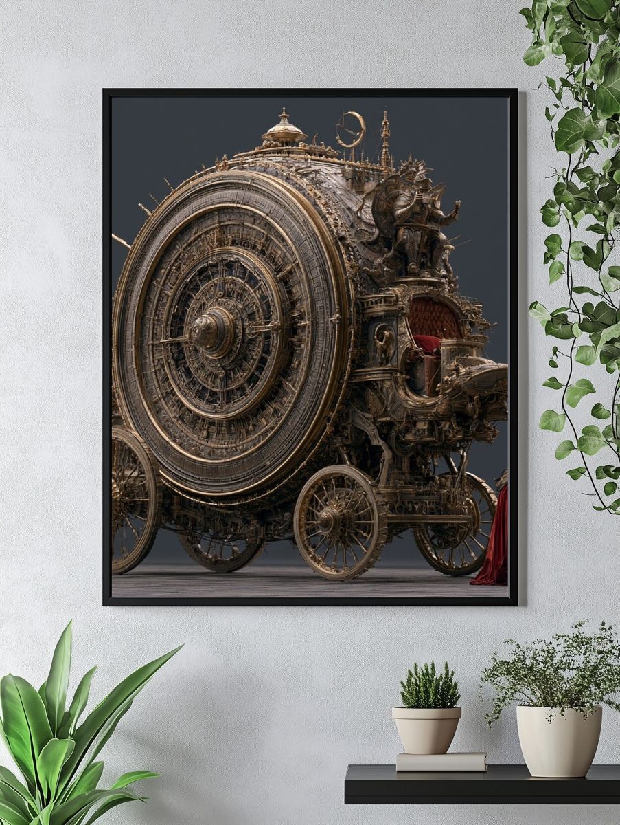 Steampunk Orbital Machine Print. — room view 4