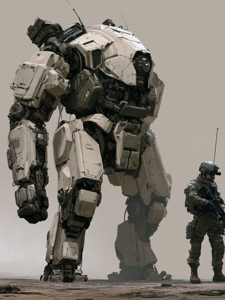 Mech and Soldier Sci-Fi Poster. poster detail