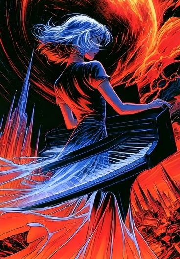 Flame Dancer Digital Art Poster. poster — illustration art